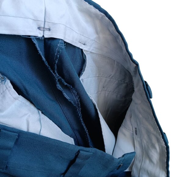 34x30 Mens Vintage Teal Dress Work Pants Talon Zipper Clip Closure Lightweight - Picture 5 of 5